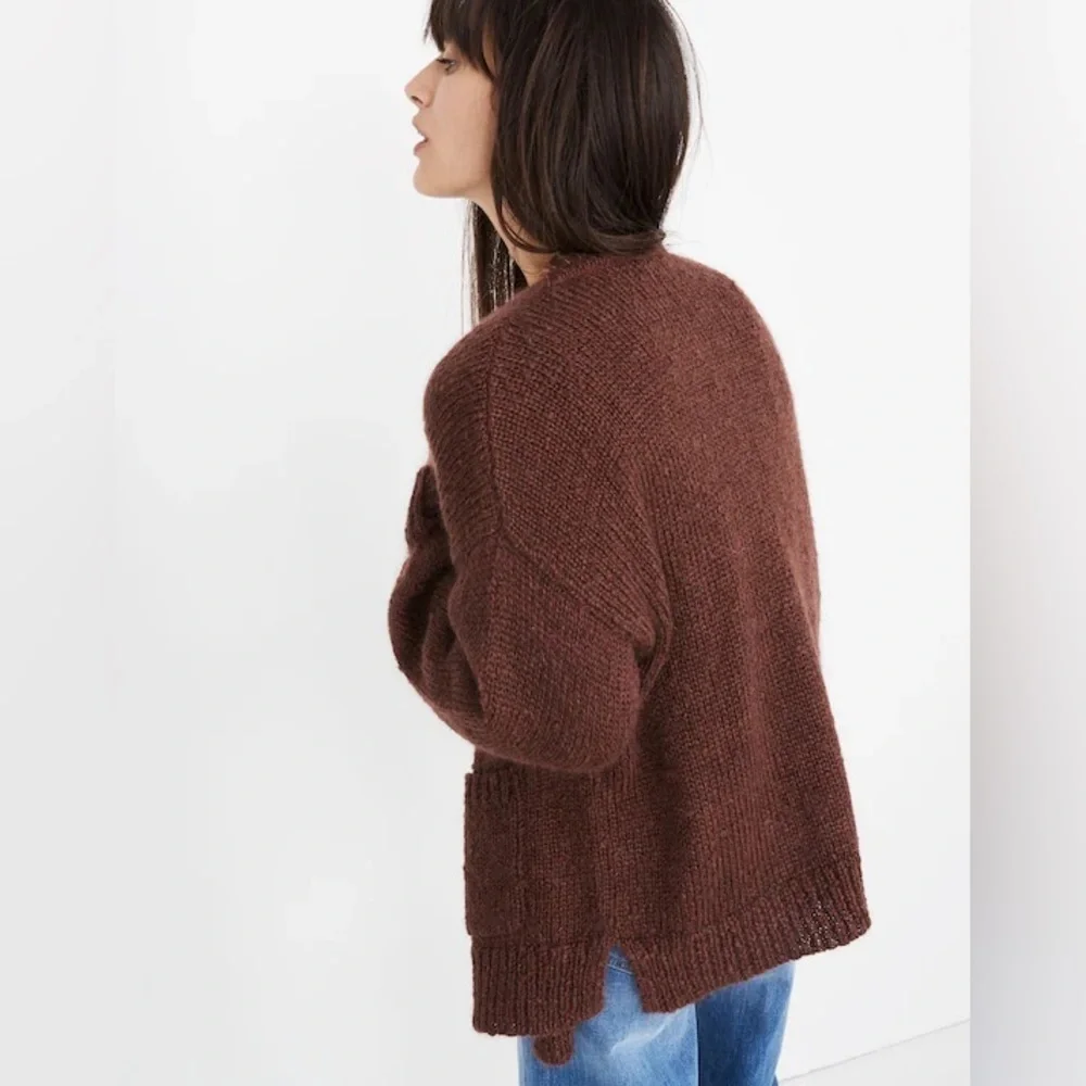 MADEWELL | burgundy Balloon-Sleeve Cardigan Sweater